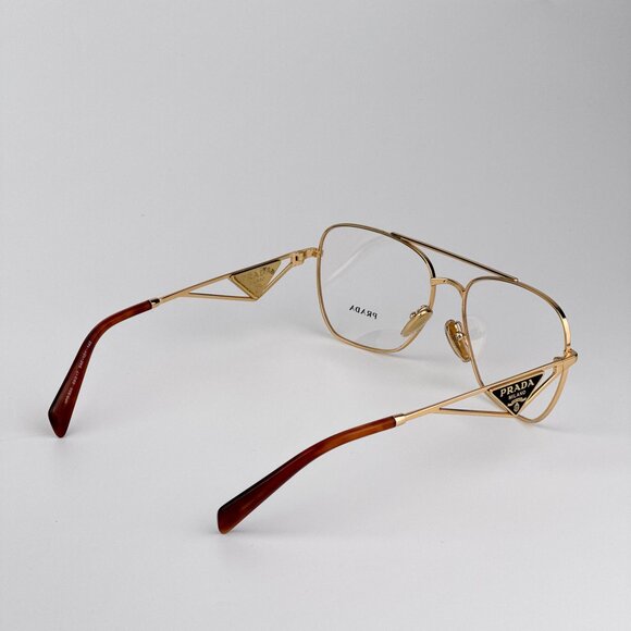 Prada PRB50V Eyeglasses – Gold Rectangle Frame | Model 5AK1O1 - Picture 4 of 9
